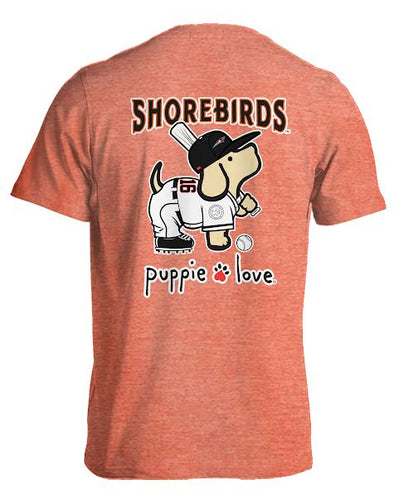Delmarva Shorebirds Puppie Love Heather Orange Shirt